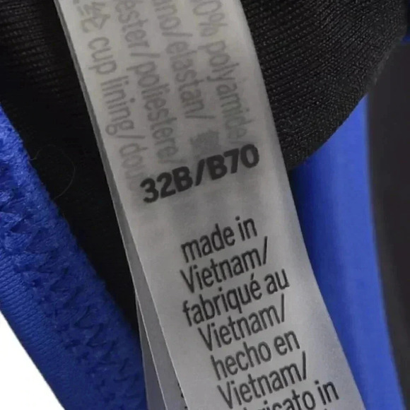 Victoria’s Secret Fabulous  Blue Padded Push Up Bikini Top Swim Ruffles Size 32B - Picture 13 of 13